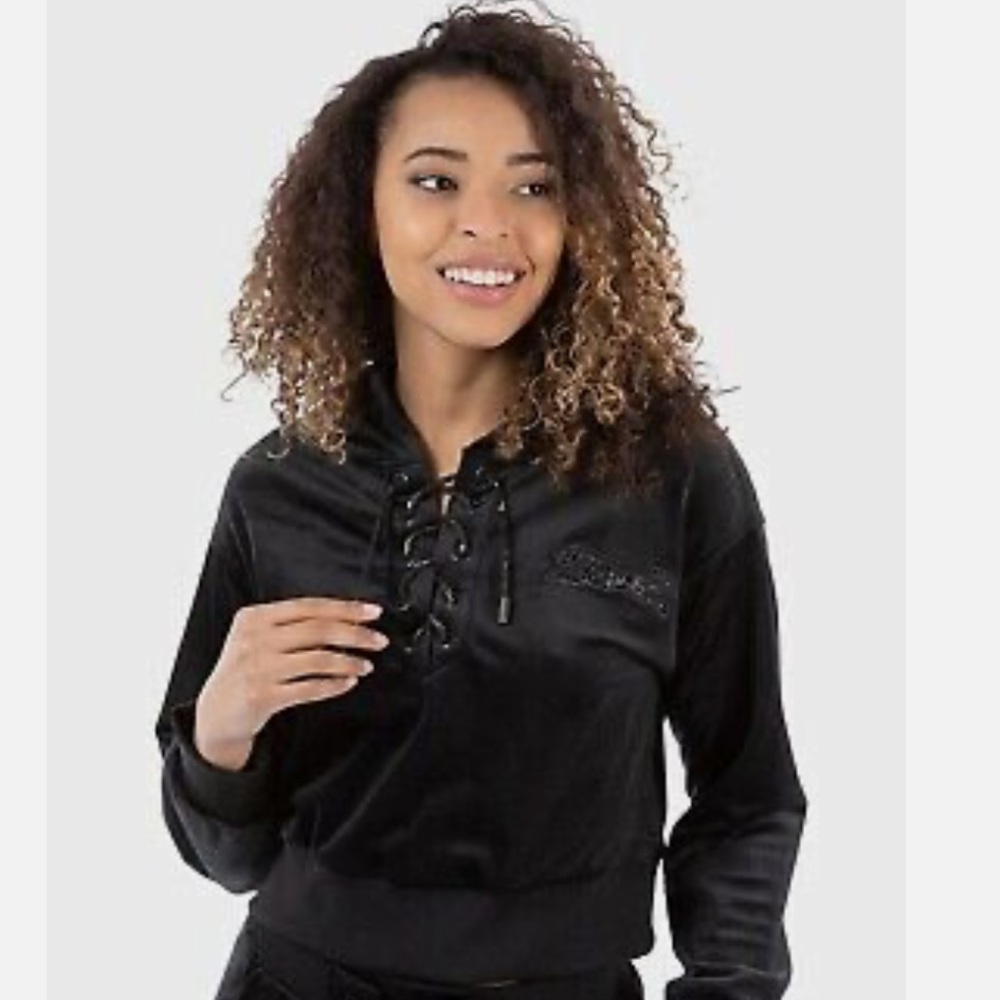 Le Tigre Maggie Black Pullover Hoodie Women's NWT $78‎ Size Small